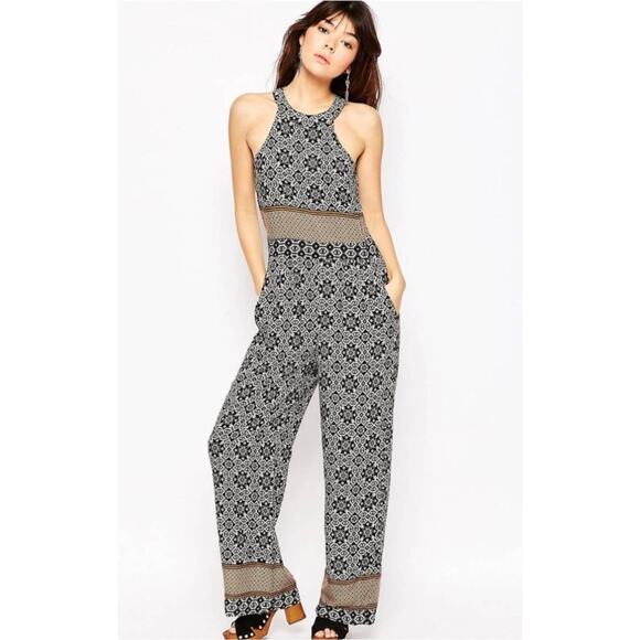Brave Soul Tile Printed High Neck Tank Jumpsuit - Picture 2 of 11